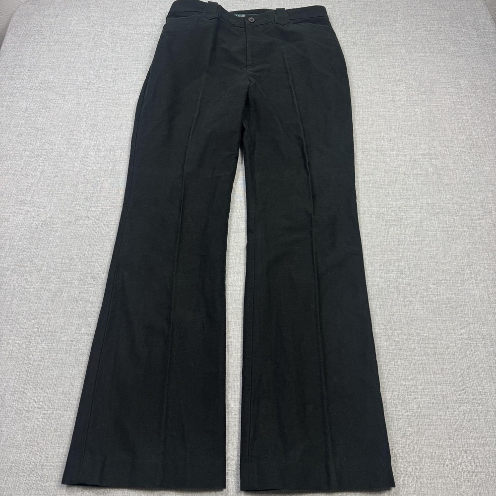 Lauren Jeans Co. Ralph Lauren Pants Womens 8‎ Black Twill Flat Front Stretch
